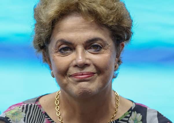 Former president Luiz Inacio Lula da Silva speaks during an event in support of Dilma Rousseff in Rio de Janeiro, Brazil. Picture: Getty