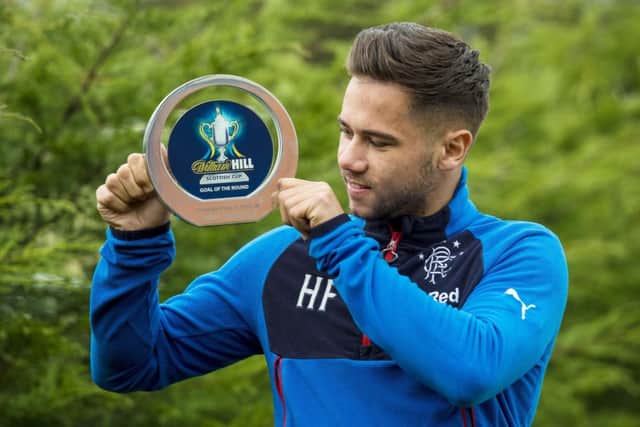 Harry Forrester picks up the William Hill Scottish Cup Goal of the Round award for his quarter-final strike in the win against Dundee. Picture: SNS