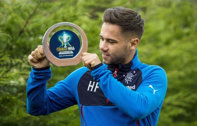 Harry Forrester picks up the William Hill Scottish Cup Goal of the Round award for his quarter-final strike in the win against Dundee. Picture: SNS