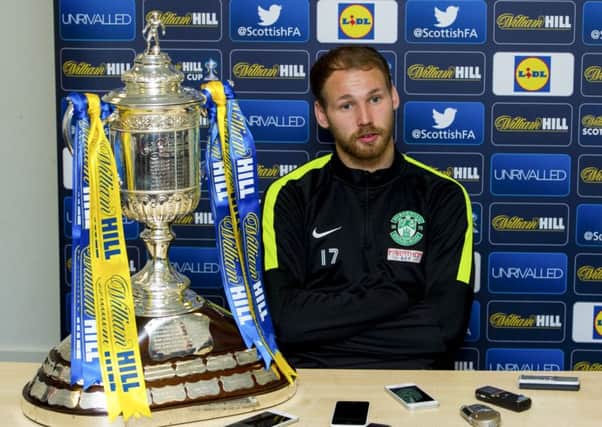 Hibernian's Martin Boyle talks to the press ahead of this weekend's Scottish Cup semi-final. Picture: SNS