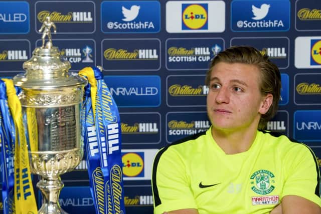 Jason Cummings got back on the goal trail against Falkirk and Hibs will hope he can continue that form against Dundee United in this weekend's Scottish Cup semi-final. Picture: Paul Devlin/SNS Group