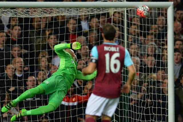Marcus Rashfords curling shot beats West Ham United keeper Darren Randolph. Picture: AFP/Getty.
