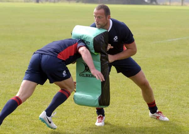 The LiveSkin force sensors can be used in traing to measure the impact of tackles. Picture: John Devlin/TSPL