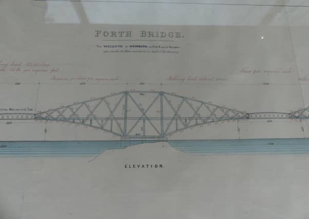 An original drawing of the Forth Rail Bridge