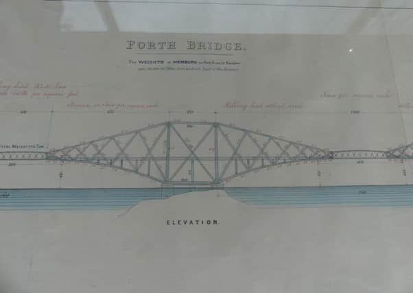 An original drawing of the Forth Rail Bridge