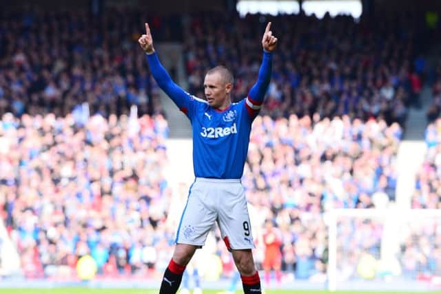 Kenny Miller acknowledges the applause after scoring in the Petrofac cup final. Picture: SNS