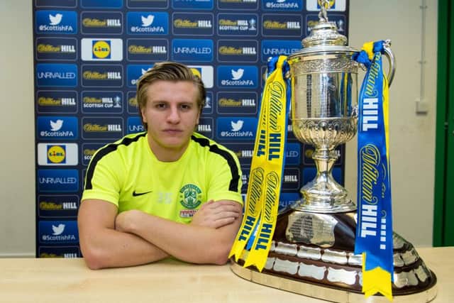 Hibernian's Jason Cummings thinks Dundee United will be wary of another hiding Picture: SNS Group