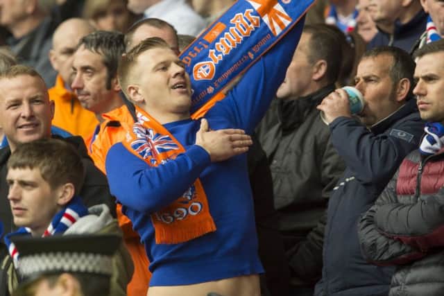 Rangers fans during the Scottish Cup semi-final against Celtic. Picture: Ian Rutherford