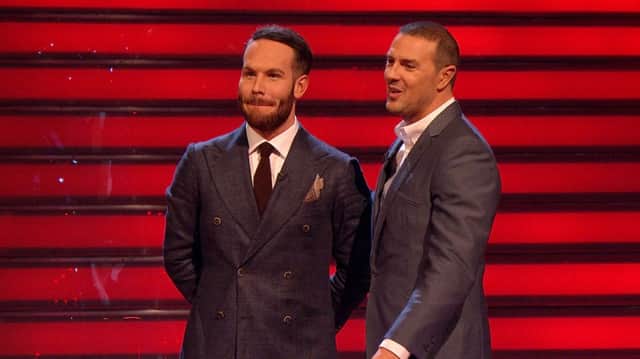 Paddy McGuinness, right, with a contestant on Take Me Out