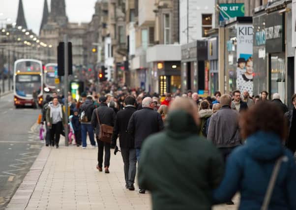 Shoppers on Edinburgh's Princes Street. Picture:  Scott Louden