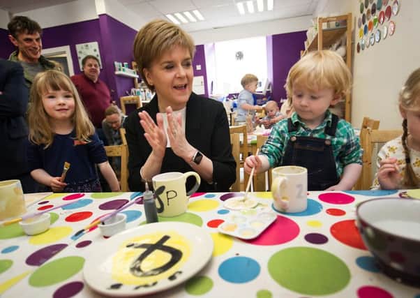 Nicola Sturgeon in Glasgow on the campaign trail yesterday. Picture: John Devlin