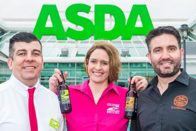 Asda's Brian O'Shea, left, with Heather McDonald and Chris Miller. Picture: Ian Georgeson