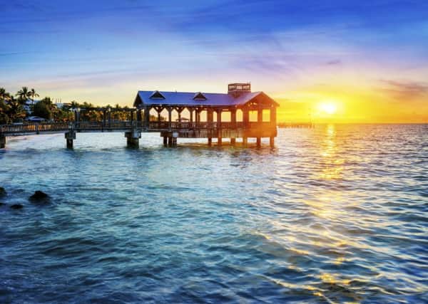 Pier at the beach in Key West, Florida