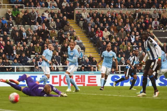 Vurnon Anita scores from the edge of the box to put Newcastle level. Picture: Michael Regan/Getty