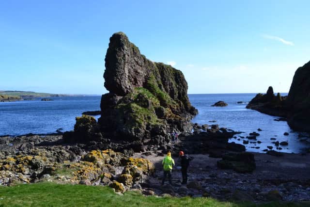 A fort was built on the sea stack around 1,700 years ago by a "high status" member of the new Pictish society. Picture: Alison Campsie/TSPL