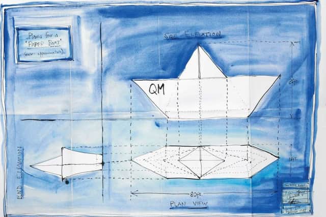 The design for George Wyllie's Paper Boat