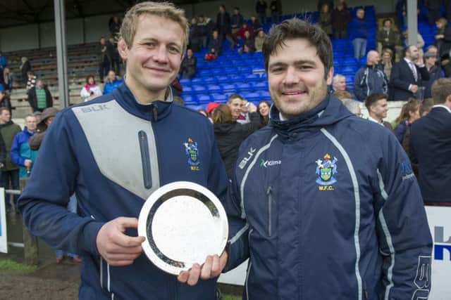 Simon Taylor, left, and Marcus Di Rollo guided Watsonians to the BT National League Division 1 title. Pic: Ian Rutherford