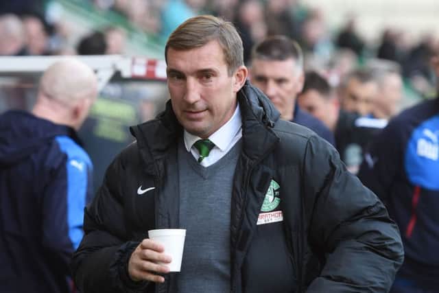 Hibs manager Alan Stubbs just wanted the three points. Picture: SNS