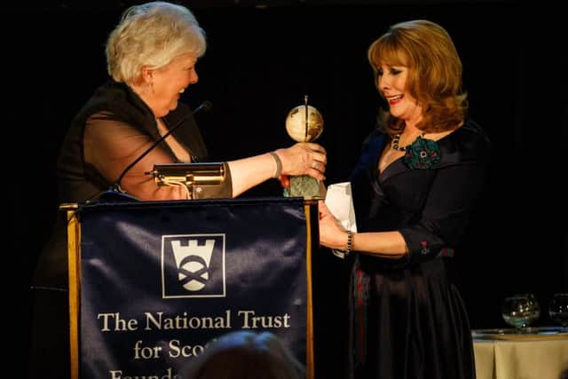 NTS USA Foundation Chair Helen Sayles presents Phyllis Logan with the Great Scot Award. Picture: Matt Gillis