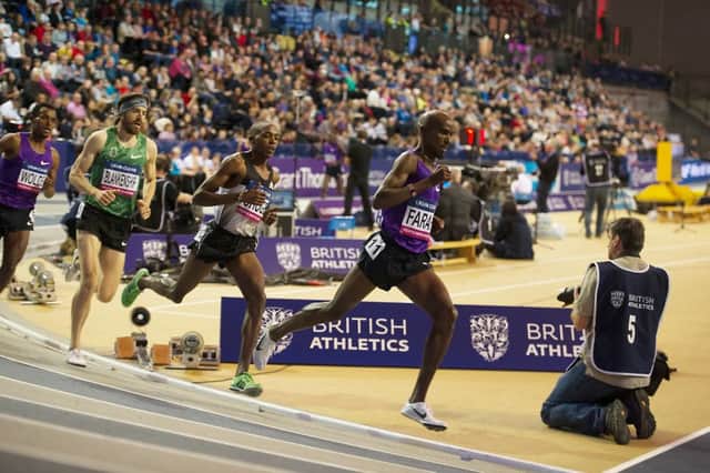 The event will be held at the Emirates Arena, where 
Mo Farah won the mens 3000m at the IndoorÂ Grand Prix earlier this year. Picture: John Devlin