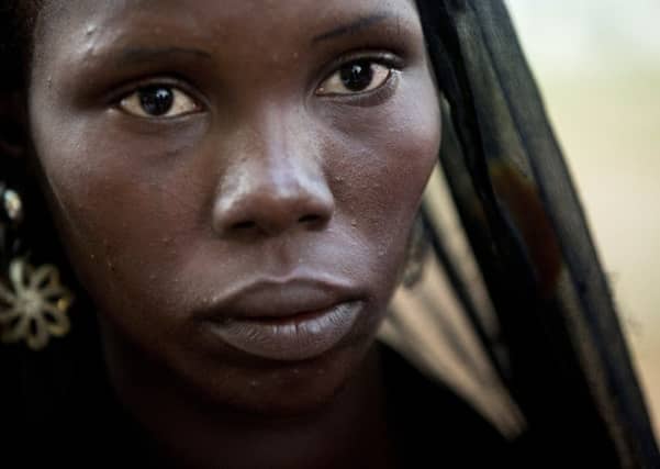 Monica, a former Boko Haram captive, at a rally in Abuja last week to mark the mass kidnap at Chibok two years ago. Photograph: Andrew Harnik/AP
