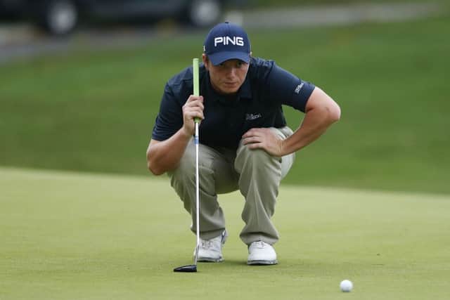 Callum Shinkwin lines up a putt during his third round in the Shenzhen International. Picture: Getty Images
