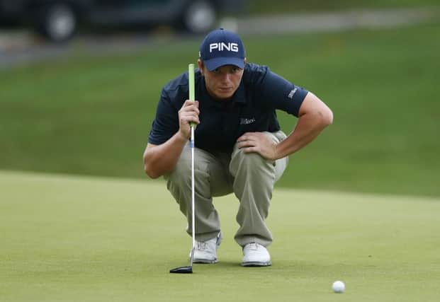 Callum Shinkwin lines up a putt during his third round in the Shenzhen International. Picture: Getty Images