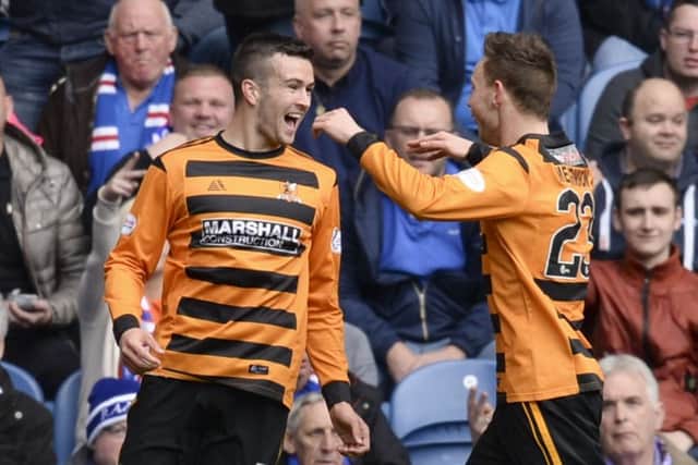 The Celtic loan striker opened the scoring for Alloa at Ibrox on Saturday. Picture: SNS
