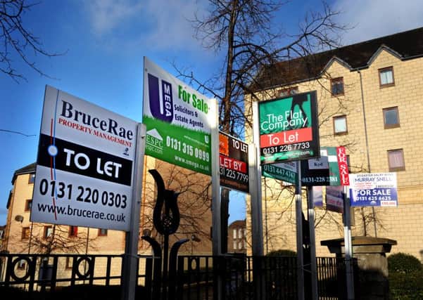 The number of properties sold in Scotland has increased in the first quarter of this year Picture: Jane Barlow