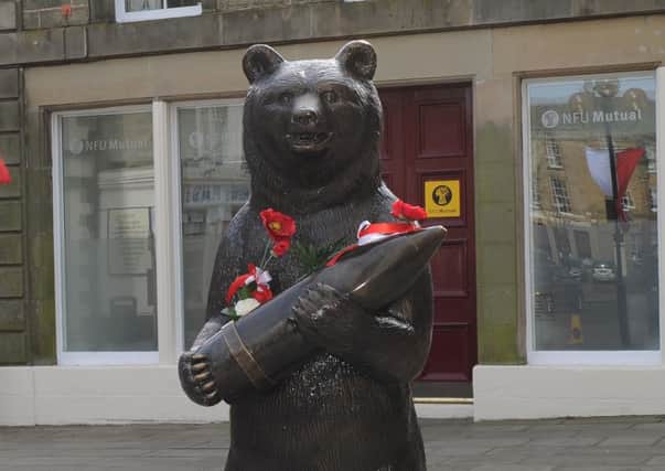 Wojtek the solider bear, a gift from twin town of Zagan in Poland.