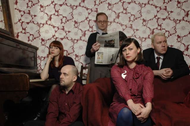 Carey Lander (left) in 2009 with Camera Obscura bandmates (l to r ) , Kenny McKeeve, Lee Thomson, Tracyanne Campbell  and Gavin Dunbar. PIC Robert Perry.