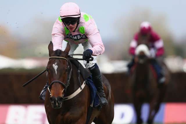 Douvan, with Paul Townend on board, eases to victory in the Doom Bar Maghull novices steeplechase at Aintree earlier this month. Picture: Getty