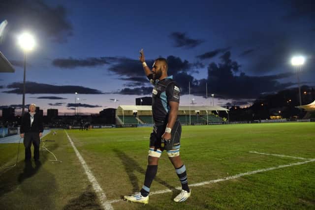 Hail the hero. Leone Nakarawa leaves the pitch to a standing ovation on Friday night after another rampaging performance. Picture: Rob Casey/SNS