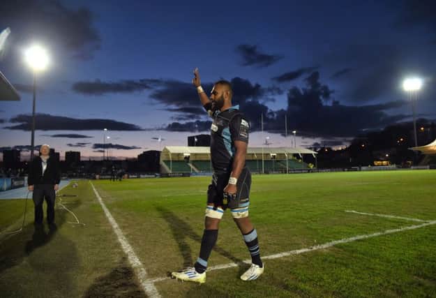 Hail the hero. Leone Nakarawa leaves the pitch to a standing ovation on Friday night after another rampaging performance. Picture: Rob Casey/SNS
