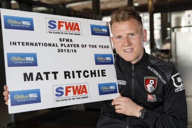 Matt Ritchie has been named Scottish Football Writers' Association international player of the year