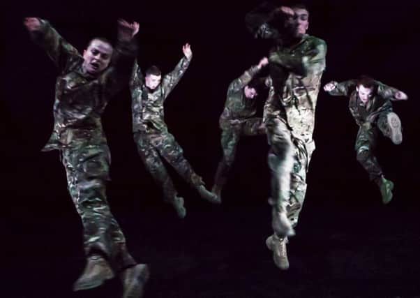 Rosie Kay Dance Company put on an intense performance which captures the aggression and vulnerability in soldiers. Picture: Maria Falconer