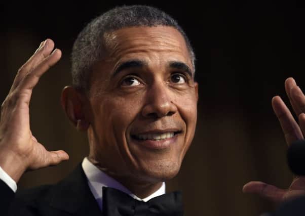 President Obama was in sparkling form when he addressed the White House Correspondents Dinner  on Saturday. Picture: AP