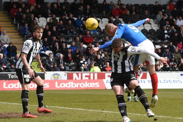 Kenny Miller heads Rangers level at 1-1. Picture: SNS