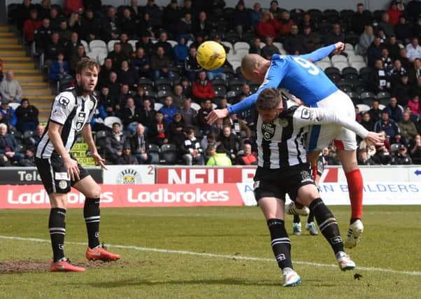 Kenny Miller heads Rangers level at 1-1. Picture: SNS
