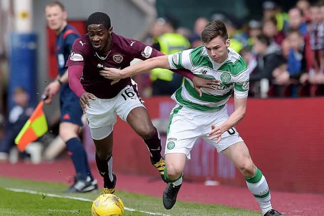 Celtic defender Kieran Tierney has been linked with a multimillion-pound move to Arsenal or Manchester City during the summer. Picture: SNS Group/Craig Williamson