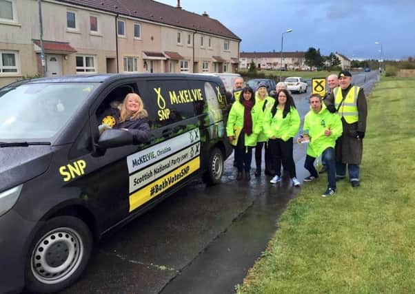 One of the images shows the SNP MSP for Hamilton, Larkhall and Stonehouse Christina McKelvie in her van alongside her campaign team while illegally parked. Picture: Facebook