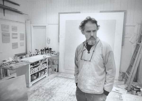 Jon Schueler in his studio, Romasaig, Mallaig, in 1977. 
Picture: Archie I McLellan