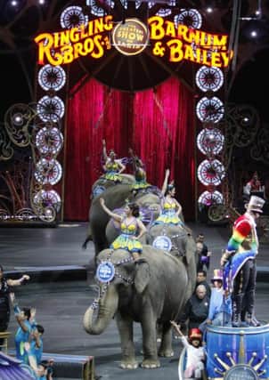 Elephants perform their final show at at Ringling Bros and Barnum & Bailey Circus. Picture: AP