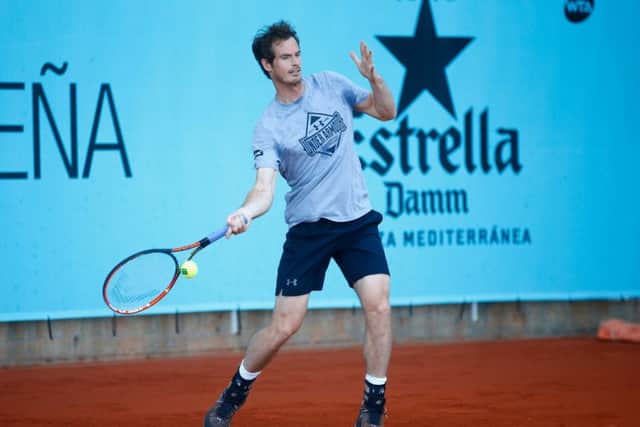 Andy Murray during day three of the Mutua Madrid Open. Picture: Getty