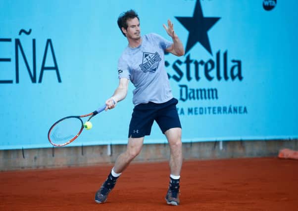 Andy Murray during day three of the Mutua Madrid Open. Picture: Getty