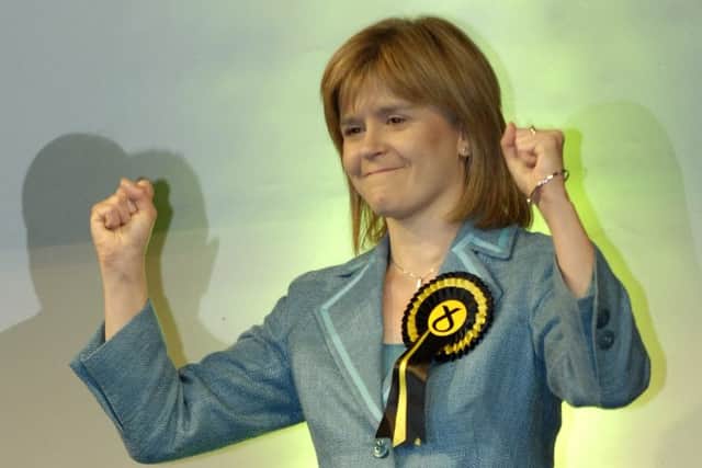 Nicola Sturgeon celebrates winning the Glasgow Govan constituency at the 2007 Scottish Parliament elections. Picture: Gareth Easton/TSPL