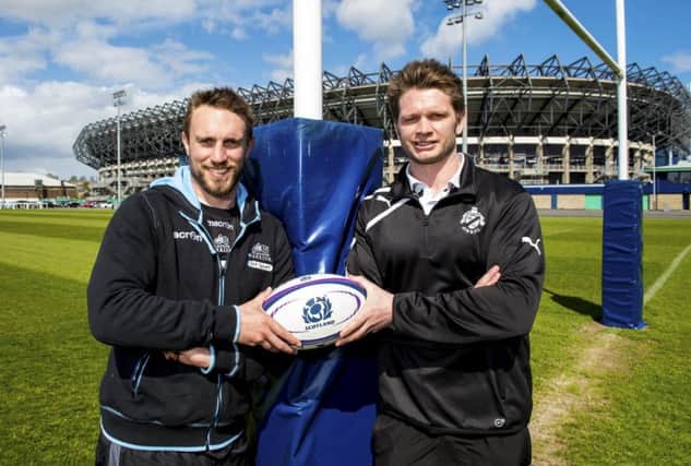 Mike Blair, left, and Calum Forrester embark on a coaching experience with the Crusaders in Canterbury, New Zealand next month. Picture: Paul Devlin/SNS/SRU