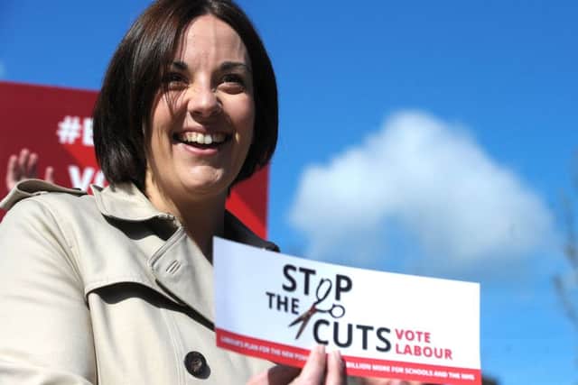 Scottish Labour leader Kezia Dugdale on the campaign trail in Edinburgh. Picture: AFP/Getty Images