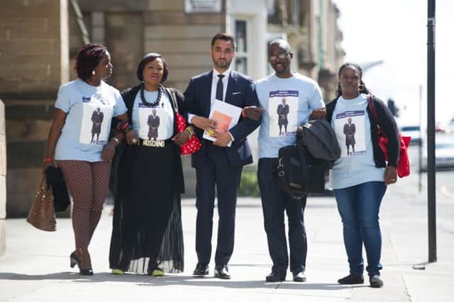 Family members of Sheky Bayoh launch a campaign on his behalf last year. Picture: John Devlin