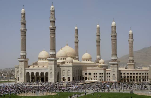 Supporters of Yemeni President Ali Abdullah Saleh gather outside the Al-Saleh Mosque during a rally supporting him in Sanaa, Yemen. A new report by an anti-corruption watchdog reveals that nearly 30 percent of people in the Middle East have had to pay a bribe to access some kind of public service and that courts had the worst bribery rate of six services asked about. Picture: AP